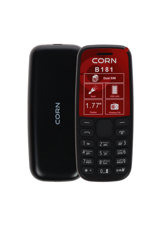 Corn B181 Dual Sim Keypad Phone - Black