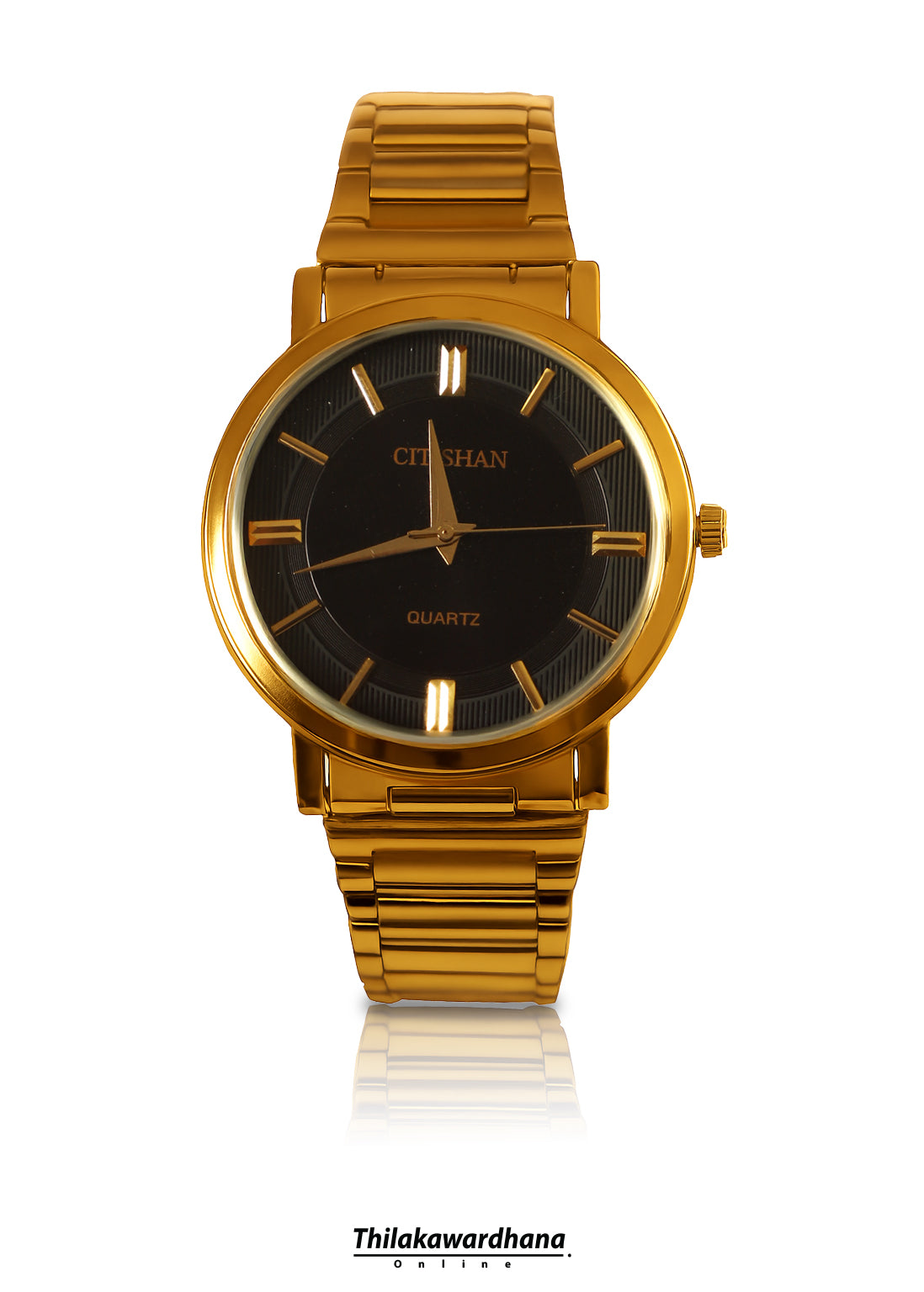Stainless Steel Gold Color Strap Men's Watch
