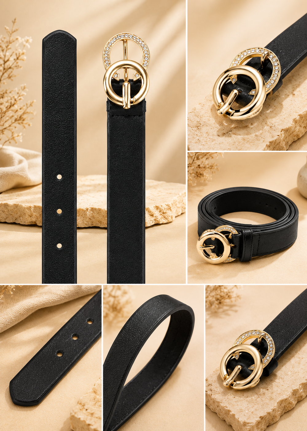 Women's Premium Black Fashion Belt