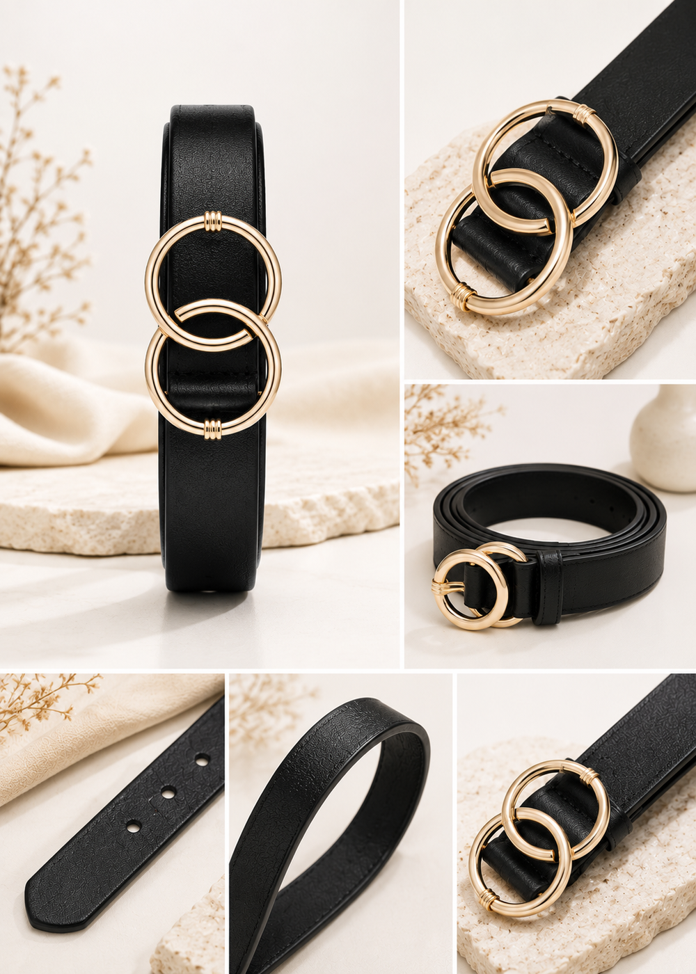 Elegant Double Ring Women's Belt