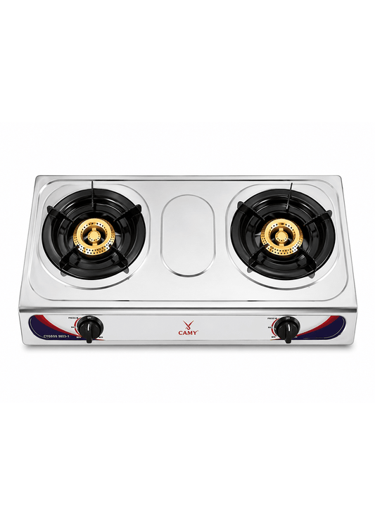 Camy Stainless Steel Double Burner Gas Cooker