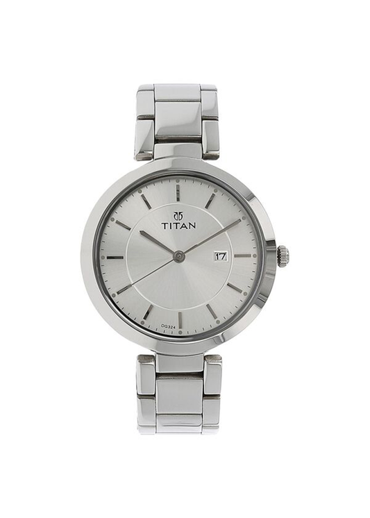 Titan Workwear Silver Dial  Watch For Women