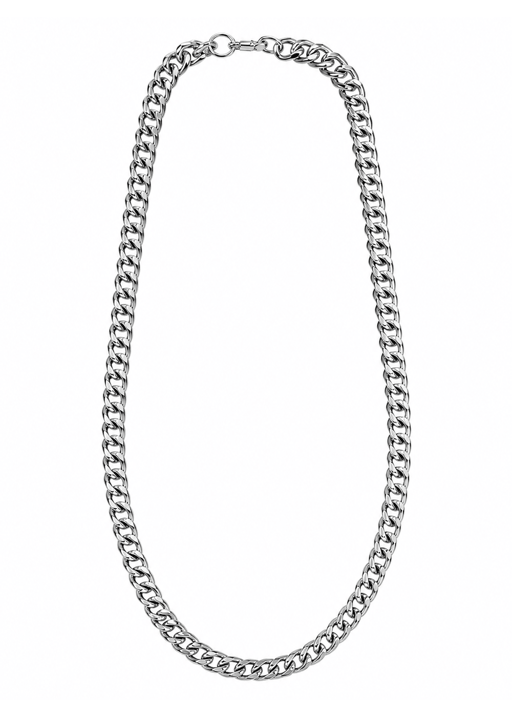 Silver Cuban Link Chain Necklace