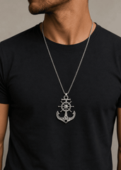 Men's Vintage Nautical Anchor Pendant Necklace