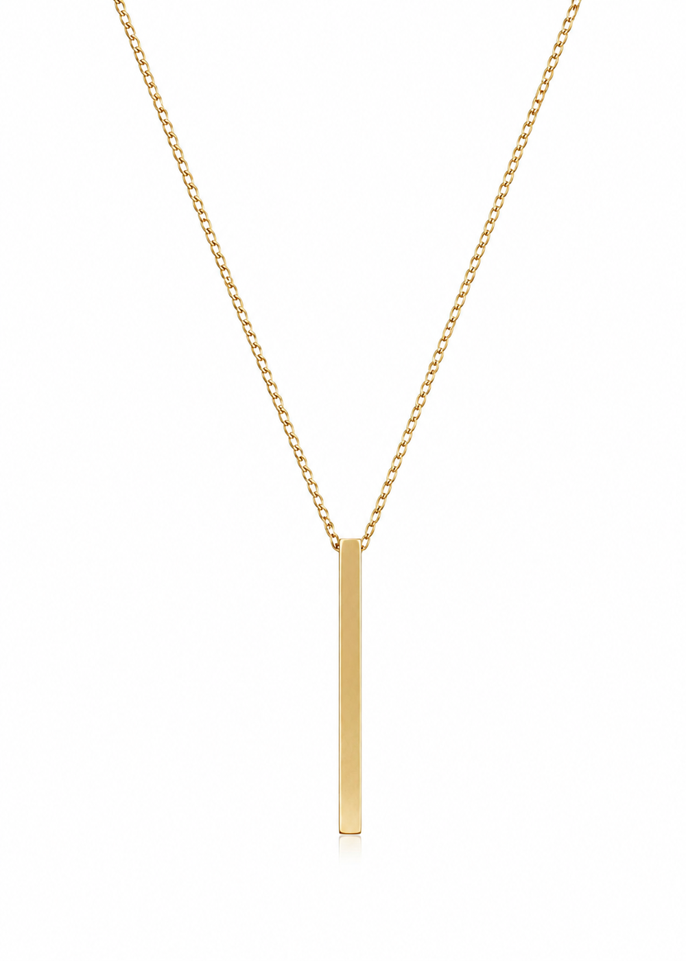 Men's Minimalist Gold Bar Pendant Necklace