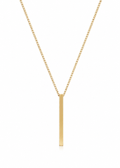 Men's Minimalist Gold Bar Pendant Necklace