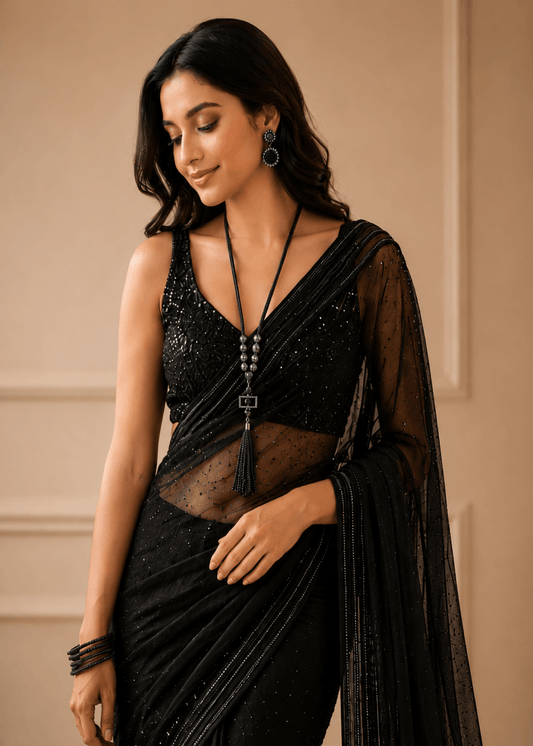 Elegant Black Tassel Statement Necklace