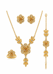 Luxury Floral Crystal Jewelry Set