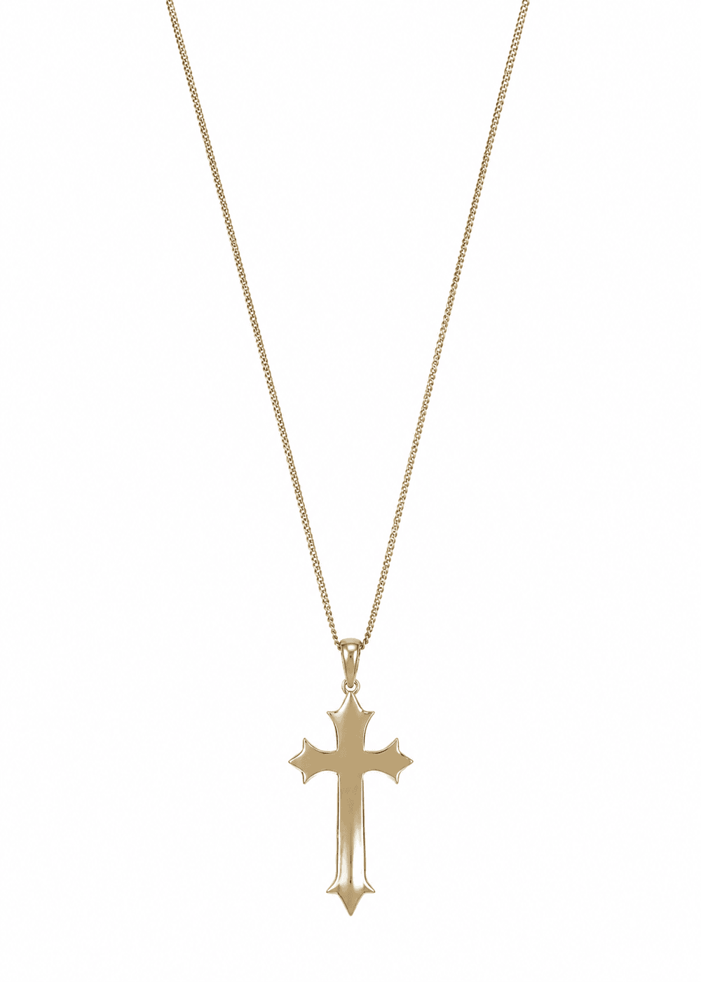 Men's Elegant Gold Cross Pendant Necklace