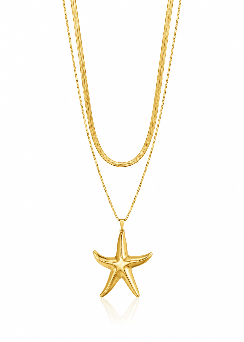 Starfish Layered Gold Necklace