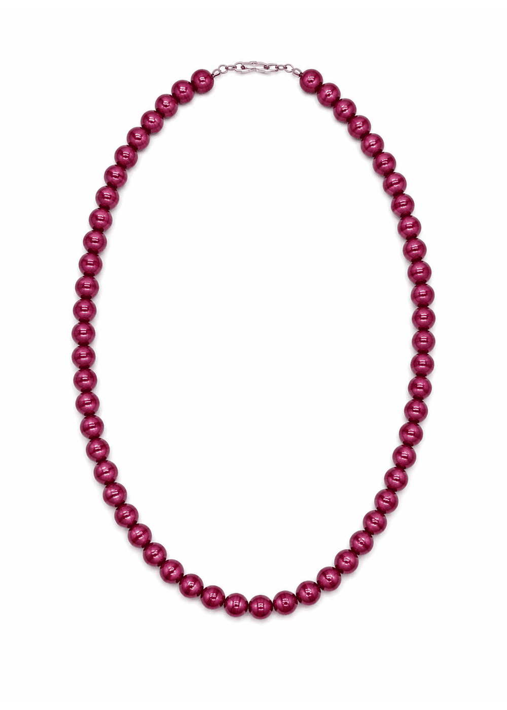 Elegant Burgundy Pearl Bead Necklace
