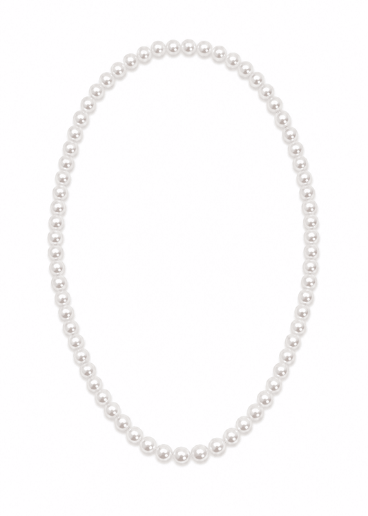 Classic White Pearl Bead Necklace