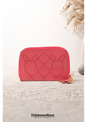Pink Rabbit Embossed Zipper Wallet