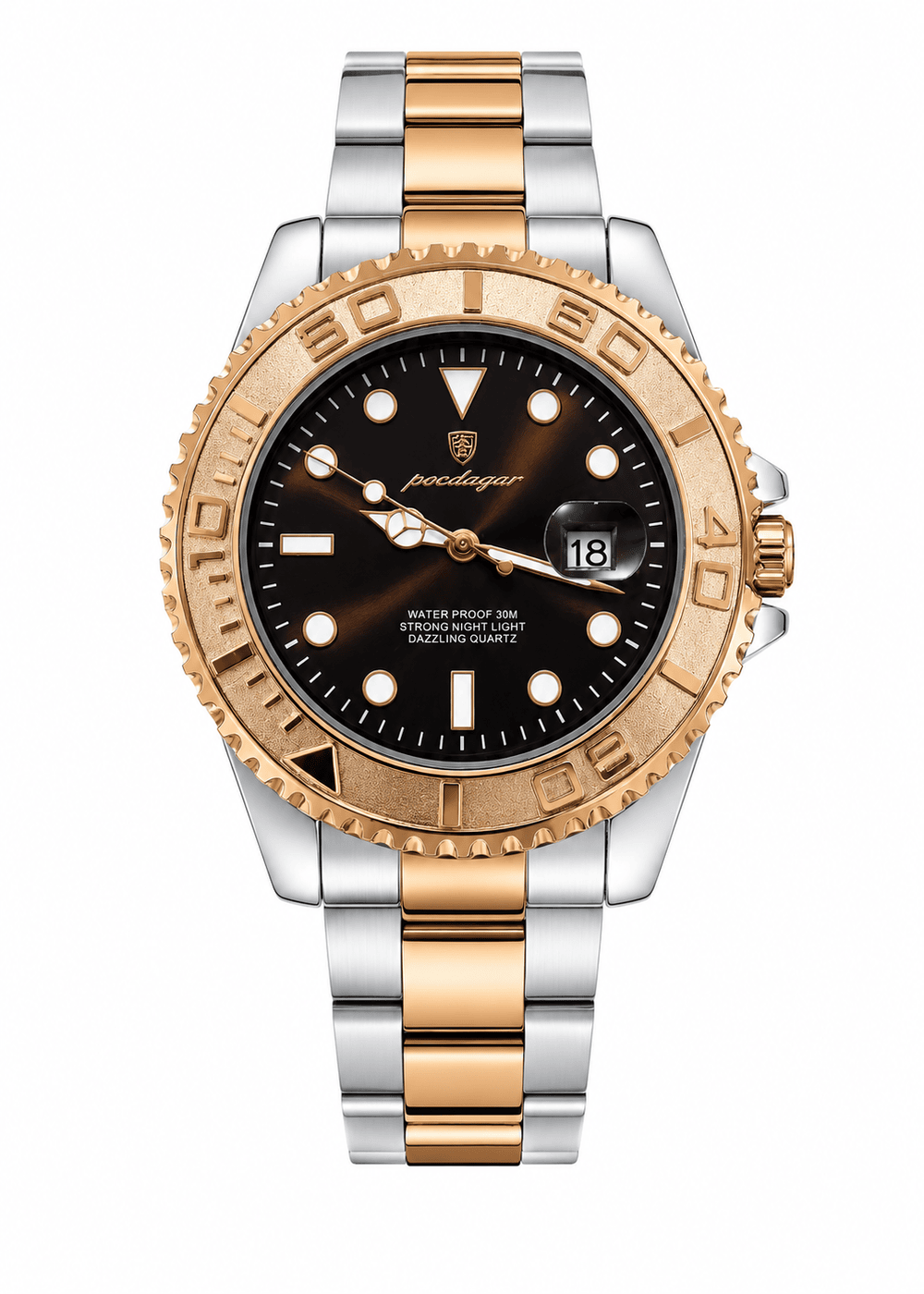 Poedagar Men's Two-Tone Quartz Analog Watch