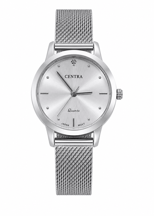 Centra Ladies Classic Silver Quartz Analog Watch