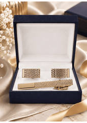 Men's Gold-Tone Tie Clip & Cufflink Set