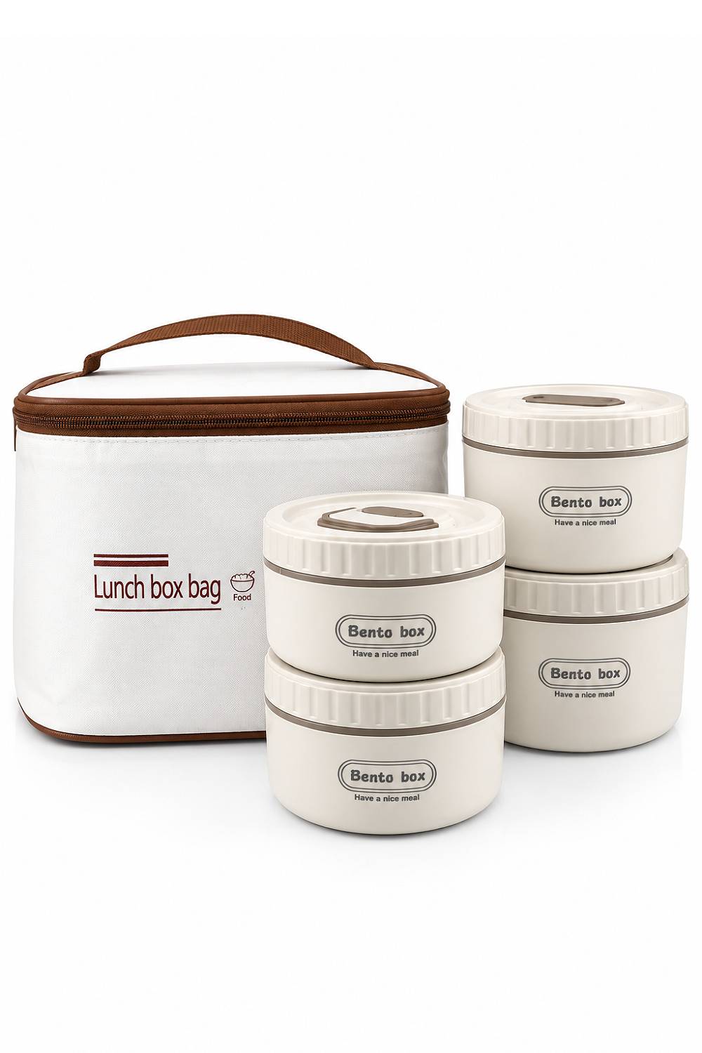 4-Piece Bento Lunch Box Set with Insulated Carry Bag
