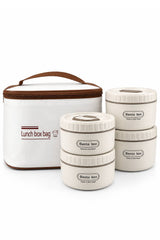 4-Piece Bento Lunch Box Set with Insulated Carry Bag