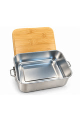 Stainless Steel Lunch Box with Bamboo Lid – 850ml