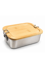 Stainless Steel Lunch Box with Bamboo Lid – 850ml