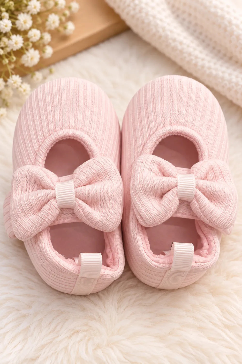 Baby Girls Light Pink Bow Shoes