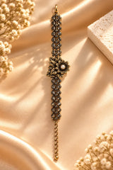 Vintage Floral Bracelet – Antique Gold