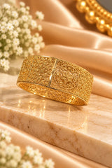 Elegant Gold-Tone Filigree Cuff Bangles