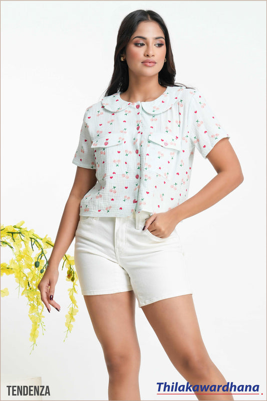 Tendenza Short Sleeve Crop Top