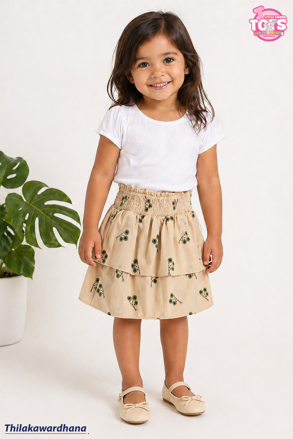 T Tots Smocked Two Tired Skirt