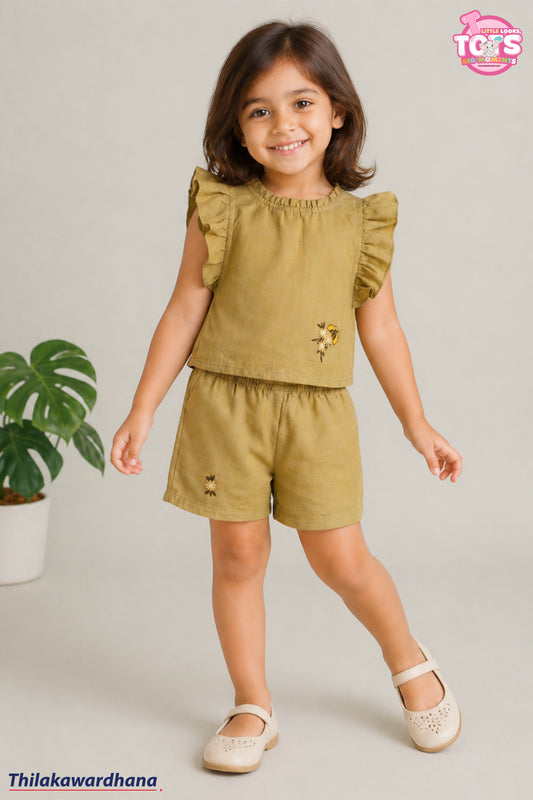 T Tots Ruffle Trim Top And Short