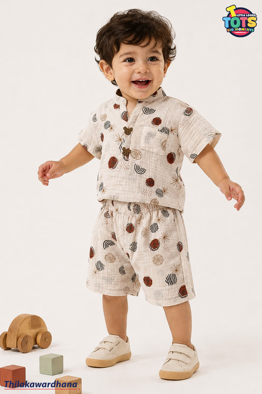 T Tots 2pcs Mandarin Collar Outfit