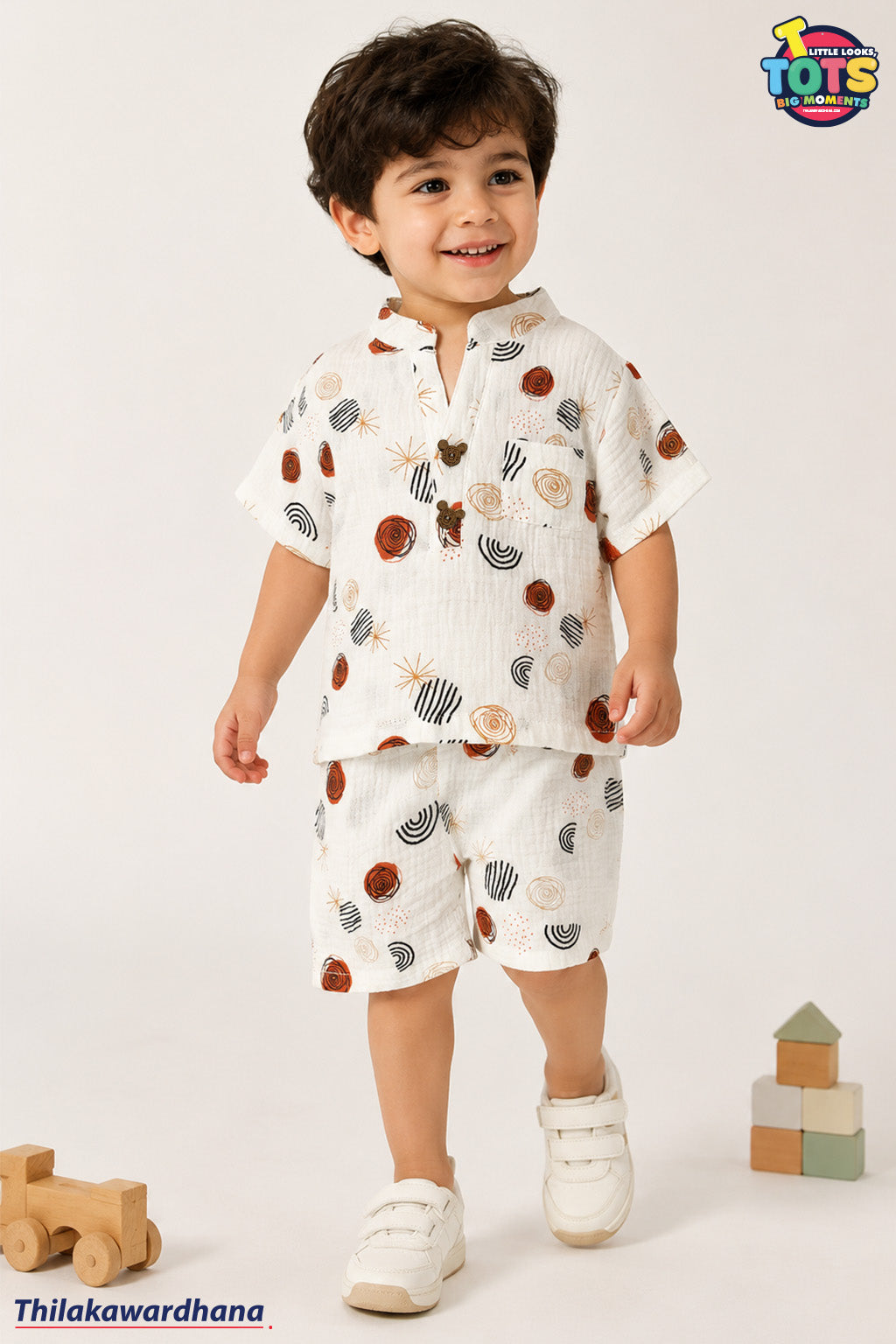 T Tots 2pcs Mandarin Collar Outfit