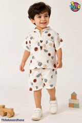 T Tots 2pcs Mandarin Collar Outfit