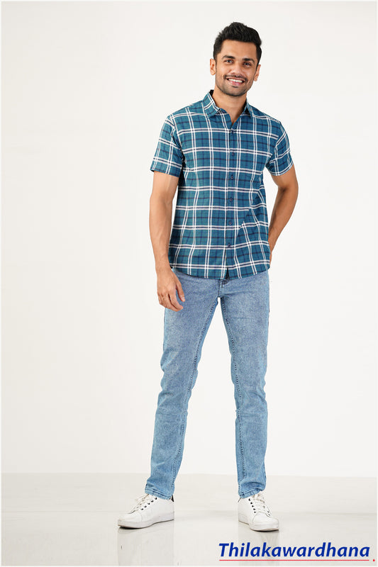 Men's Short Sleeve Plaid Shirt