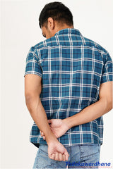 Men's Short Sleeve Plaid Shirt