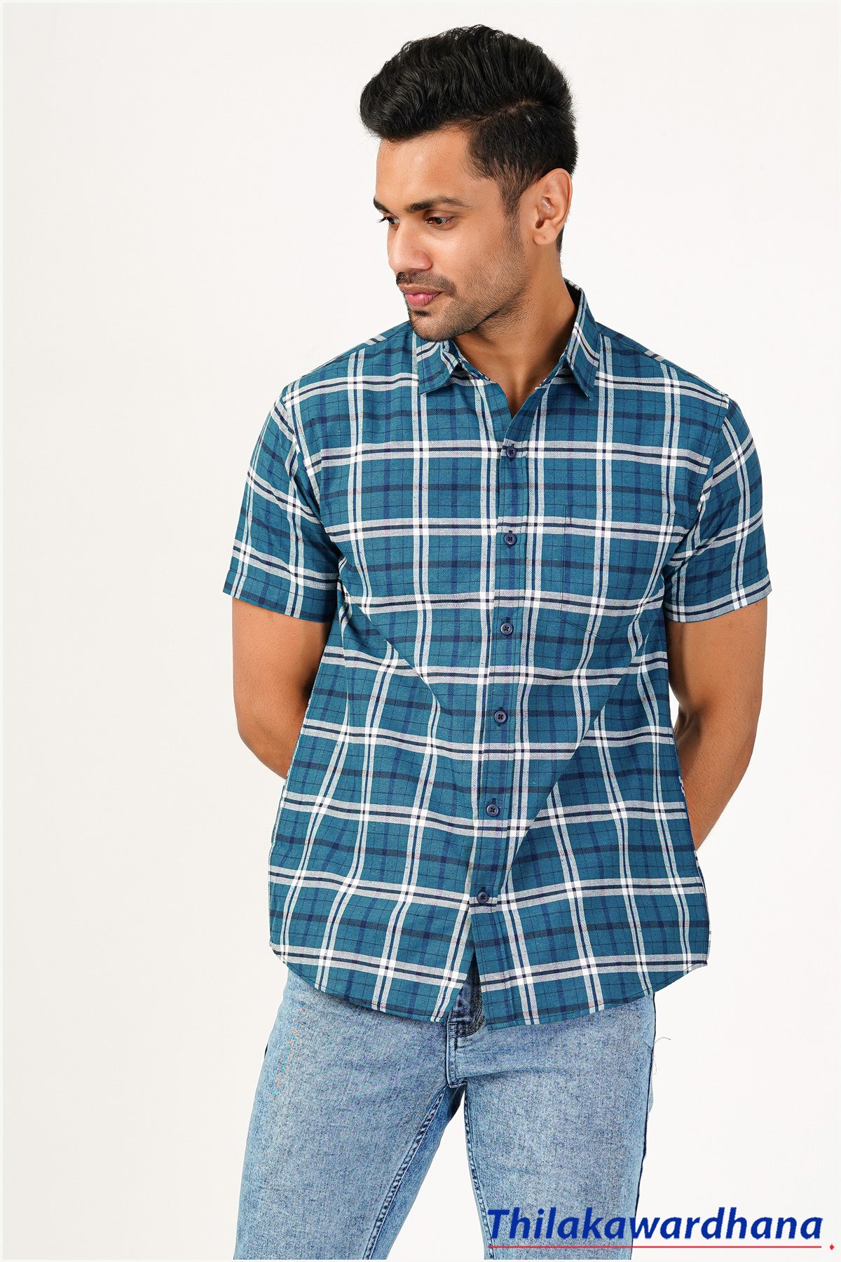 Men's Short Sleeve Plaid Shirt