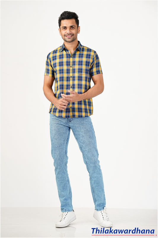 Men's Short Sleeve Plaid Shirt