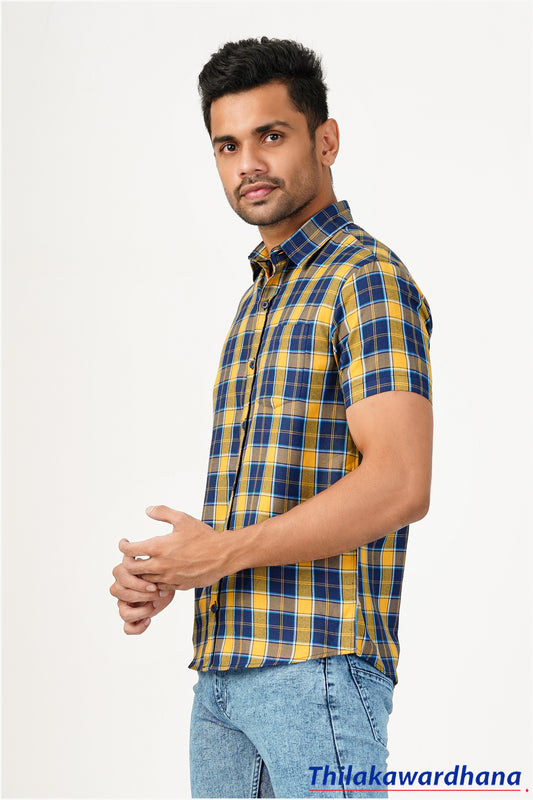 Men's Short Sleeve Plaid Shirt