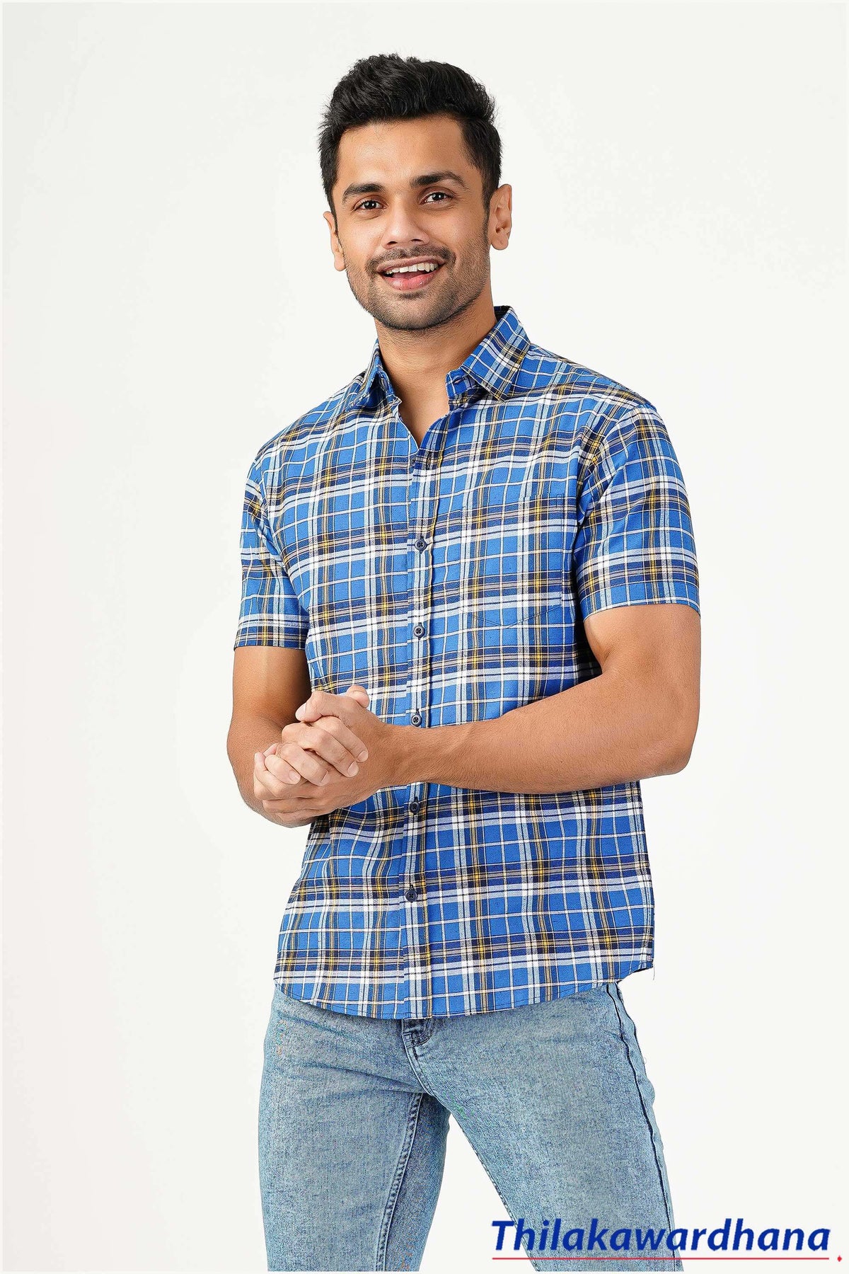 Men's Short Sleeve Plaid Shirt