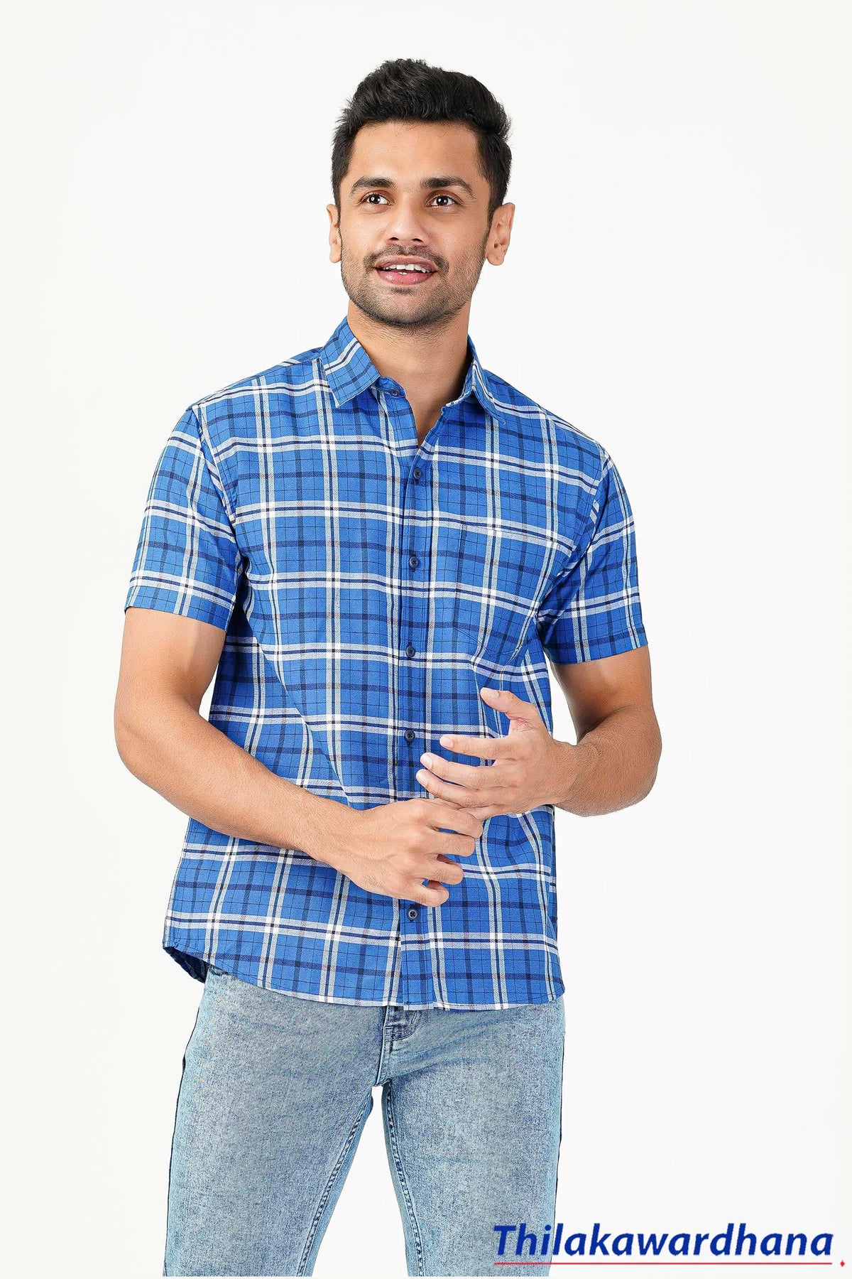 Men's Short Sleeve Plaid Shirt