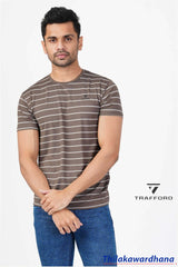 Trafford Stripe Printed T Shirt