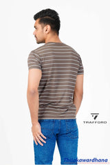 Trafford Stripe Printed T Shirt