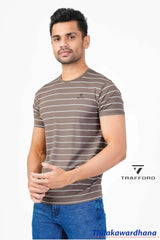 Trafford Stripe Printed T Shirt