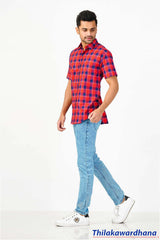 Men's Short Sleeve Plaid Shirt