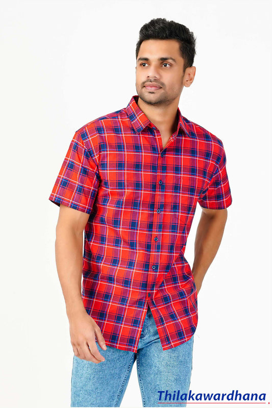 Men's Short Sleeve Plaid Shirt