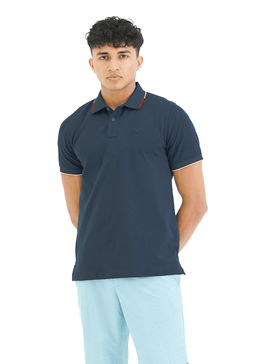 Moose Men’s Minimal Stripe Polo T-Shirt - Pale Combat