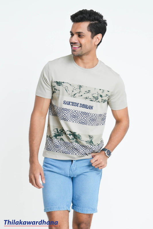 Printed Crew Neck T Shirt