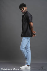 Trafford Texture Collared T Shirt