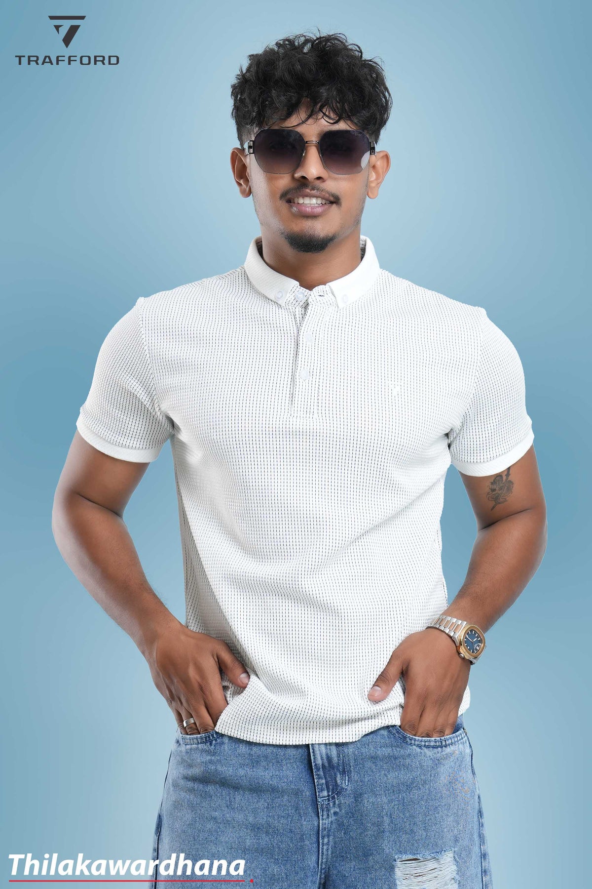 Trafford Textured Comfort Polo T Shirt