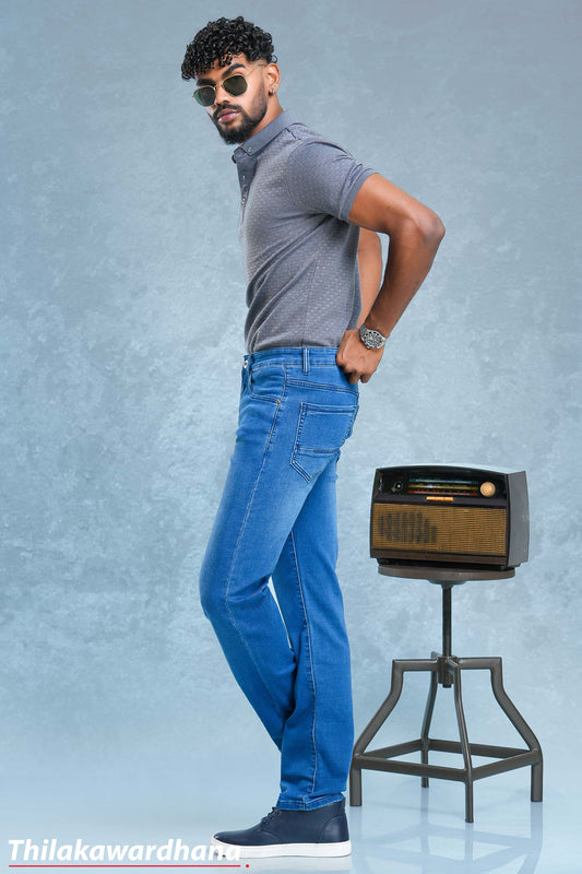 Men's Slim Fit Mid Washed Jean